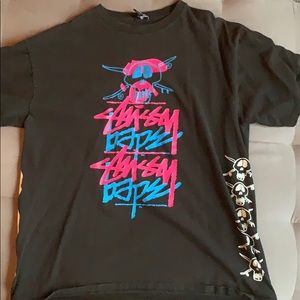 Authentic stussy x bape collab t-shirt sz L